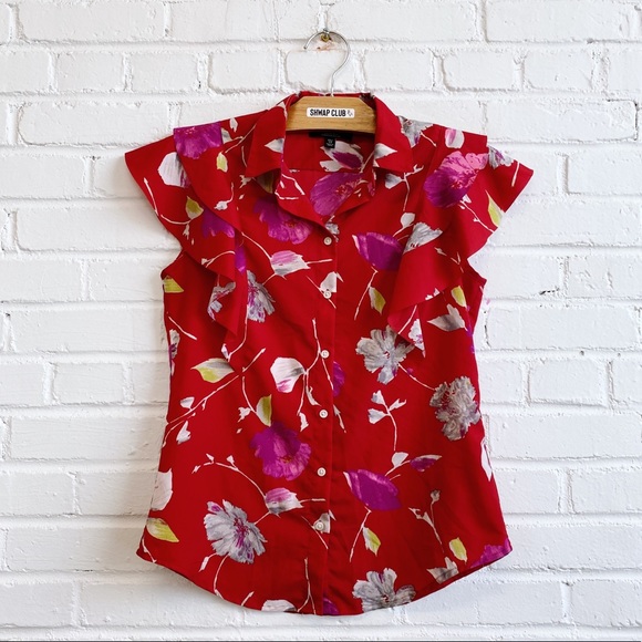 Banana Republic Tops - BANANA REPUBLIC Dillon shirt butterfly sleeves floral print